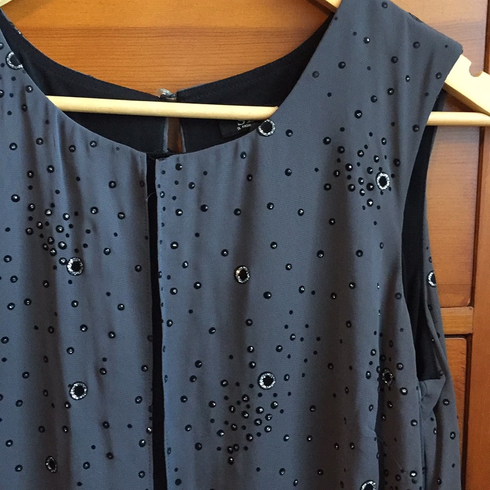 SLNY grey/black sleeveless dress
